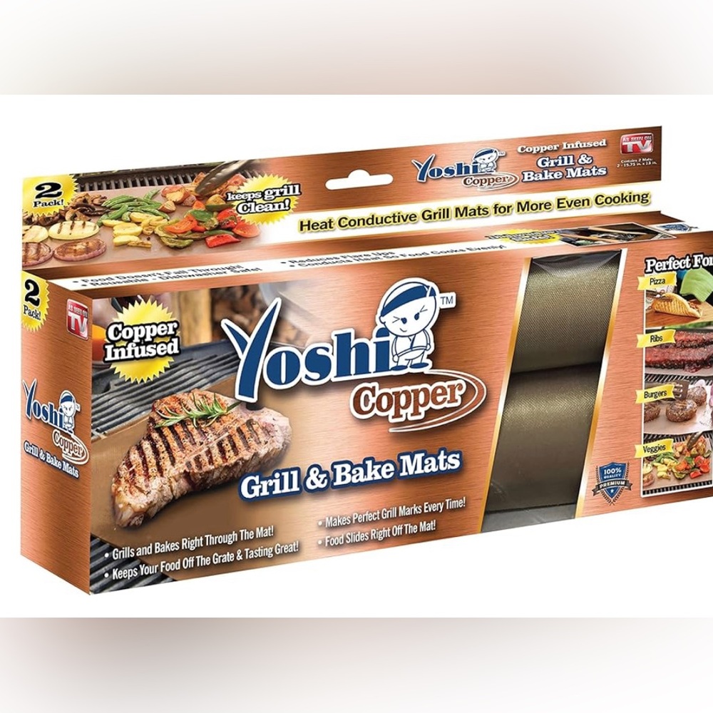 YOSHI GRILL & BAKE MATS (2 Pack) Copper